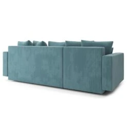Canapé D'angle KRISTI Convertible Velours Côtelé Bleu Clair 4 Places -Maison Jardin Élégance canape angle kristi convertible velours cotele bleu clair 4 places 5