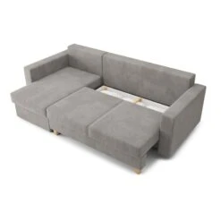 Canapé D'angle KRISTI Convertible Velours Côtelé Gris Clair 4 Places 14 Canapé D'angle KRISTI Convertible Velours Côtelé Gris Clair 4 Places -Maison Jardin Élégance canape angle kristi convertible velours cotele gris claire 4 places 4