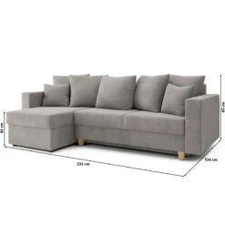 Canapé D'angle KRISTI Convertible Velours Côtelé Gris Clair 4 Places 18 Canapé D'angle KRISTI Convertible Velours Côtelé Gris Clair 4 Places -Maison Jardin Élégance canape angle kristi convertible velours cotele gris claire 4 places 8