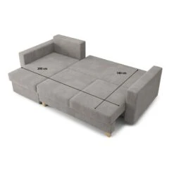 Canapé D'angle KRISTI Convertible Velours Côtelé Gris Clair 4 Places 19 Canapé D'angle KRISTI Convertible Velours Côtelé Gris Clair 4 Places -Maison Jardin Élégance canape angle kristi convertible velours cotele gris claire 4 places 9