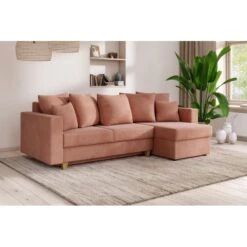 Canapé D'angle KRISTI Convertible Velours Côtelé Rose 4 Places 17 Canapé D'angle KRISTI Convertible Velours Côtelé Rose 4 Places -Maison Jardin Élégance canape angle kristi convertible velours cotele rose 4 places 7