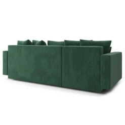 Canapé D'angle KRISTI Convertible Velours Côtelé Vert 4 Places -Maison Jardin Élégance canape angle kristi convertible velours cotele vert 4 places 5