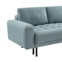 Canapé D'angle MEGEVE En Tissu Vert D'eau 5 Places Convertible -Maison Jardin Élégance canape angle megeve vert 5 places 3