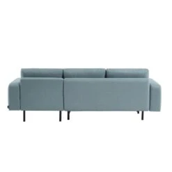 Canapé D'angle MEGEVE En Tissu Vert D'eau 5 Places Convertible -Maison Jardin Élégance canape angle megeve vert 5 places 4