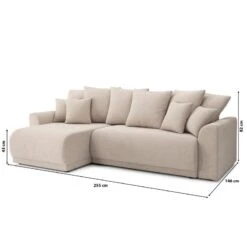 Canapé D'angle NOVA Convertible Tissu Beige 4 Places -Maison Jardin Élégance canape angle nova convertible tissu beige 4 places 9