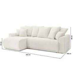 Canapé D'angle NOVA Convertible Tissu Bouclette Blanc 4 Places -Maison Jardin Élégance canape angle nova convertible tissu bouclette blanc 4 places 8