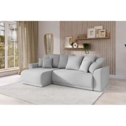 Canapé D'angle NOVA Convertible Tissu Gris 4 Places -Maison Jardin Élégance canape angle nova convertible tissu gris 4 places 8