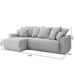 Canapé D'angle NOVA Convertible Tissu Gris 4 Places -Maison Jardin Élégance canape angle nova convertible tissu gris 4 places 9