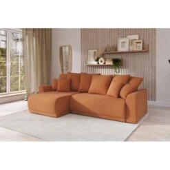Canapé D'angle NOVA Convertible Tissu Rouille 4 Places -Maison Jardin Élégance canape angle nova convertible tissu rouille 4 places 8