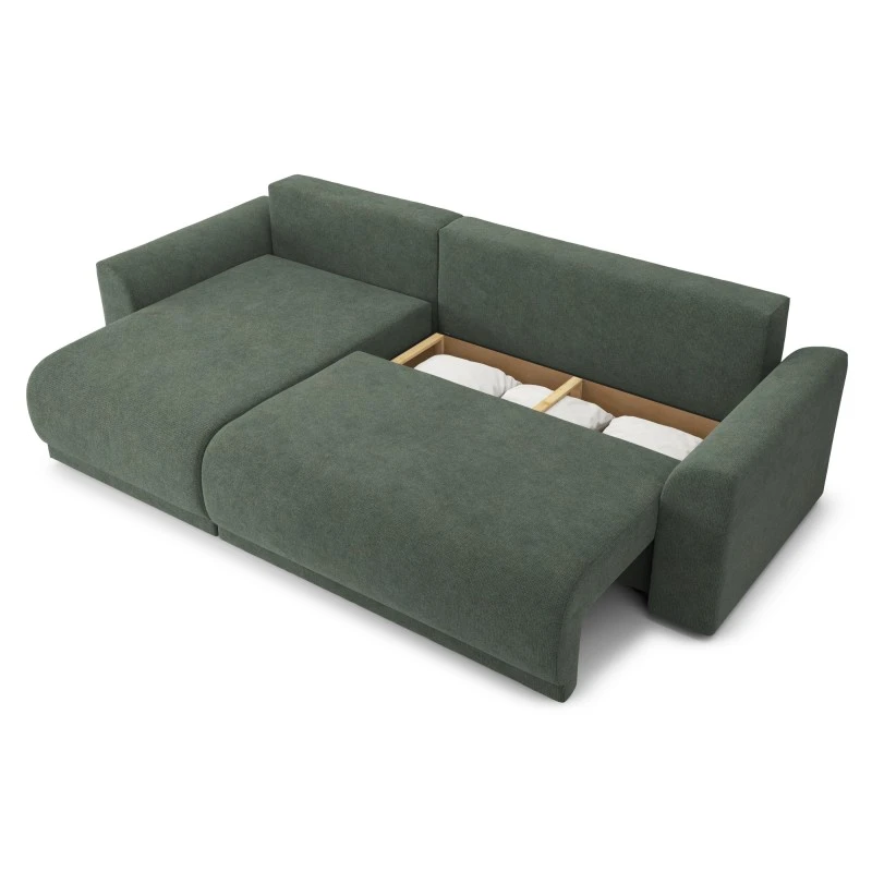 Canapé D'angle NOVA Convertible Tissu Vert 4 Places 5 Canapé D'angle NOVA Convertible Tissu Vert 4 Places – Image 5