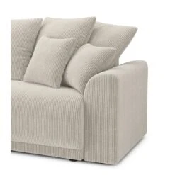 Canapé D'angle NOVA Convertible Velours Côtelé Beige 4 Places -Maison Jardin Élégance canape angle nova convertible velours cotele beige 4 places 6