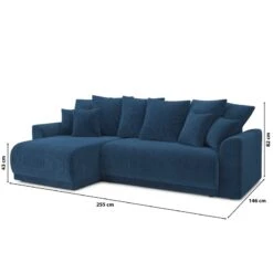 Canapé D'angle NOVA Convertible Velours Côtelé Bleu Cobalt 4 Places -Maison Jardin Élégance canape angle nova convertible velours cotele bleu cobalt 4 places 9