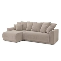 Canapé D'angle NOVA Convertible Velours Côtelé Grège 4 Places -Maison Jardin Élégance canape angle nova convertible velours cotele grege 4 places 2