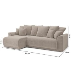 Canapé D'angle NOVA Convertible Velours Côtelé Grège 4 Places -Maison Jardin Élégance canape angle nova convertible velours cotele grege 4 places 9