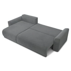 Canapé D'angle NOVA Convertible Velours Côtelé Gris Souris 4 Places -Maison Jardin Élégance canape angle nova convertible velours cotele gris souris 4 places 3