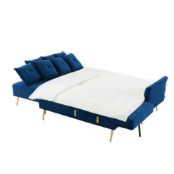 Canapé AROMA En Velours Bleu Version Panoramique 13 Canapé AROMA En Velours Bleu Version Panoramique -Maison Jardin Élégance canape aroma velours bleu forme en u 5