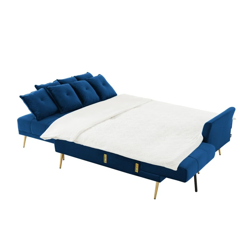 Canapé AROMA En Velours Bleu Version Panoramique 6 Canapé AROMA En Velours Bleu Version Panoramique – Image 6