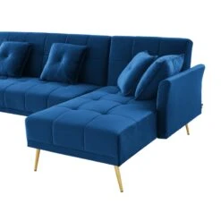 Canapé AROMA En Velours Bleu Version Panoramique 15 Canapé AROMA En Velours Bleu Version Panoramique -Maison Jardin Élégance canape aroma velours bleu forme en u 7