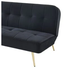 Banquette AROMA En Velours Noir 3 Places Convertible -Maison Jardin Élégance canape aroma velours noir banquette 2