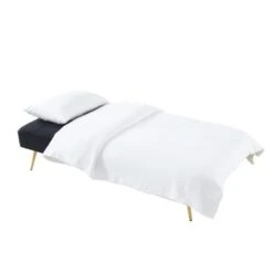 Banquette AROMA En Velours Noir 3 Places Convertible -Maison Jardin Élégance canape aroma velours noir banquette 3