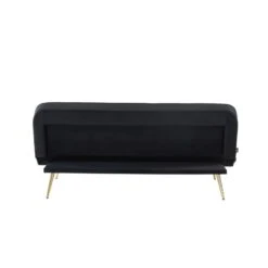 Banquette AROMA En Velours Noir 3 Places Convertible -Maison Jardin Élégance canape aroma velours noir banquette 7