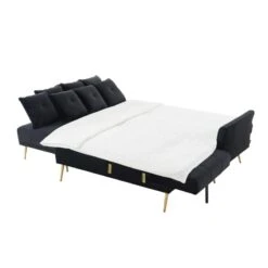 Canapé AROMA En Velours Noir Version Panoramique -Maison Jardin Élégance canape aroma velours noir forme en u 6