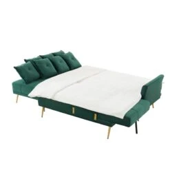 Canapé AROMA En Velours Vert Version Panoramique -Maison Jardin Élégance canape aroma velours vert forme en u 7