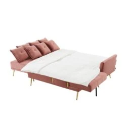 Canapé AROMA En Velours Vieux Rose Version Panoramique -Maison Jardin Élégance canape aroma velours vieux rose forme en u 7