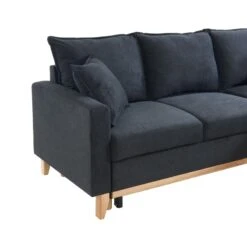 Canapé D'angle BOSTON Convertible Tissu Anthracite -Maison Jardin Élégance canape boston tissu anthracite angle convertible 5