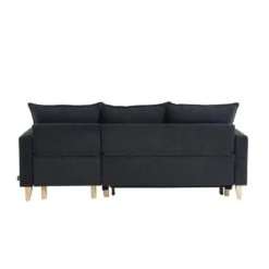 Canapé D'angle BOSTON Convertible Tissu Anthracite -Maison Jardin Élégance canape boston tissu anthracite angle convertible 6