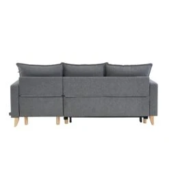 Canapé D'angle BOSTON Convertible Tissu Gris Chiné -Maison Jardin Élégance canape boston tissu gris chine angle convertible 6