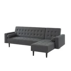 Canapé D'angle LUXURY Convertible Tissu Anthracite 4 Places -Maison Jardin Élégance canape d angle luxury convertible tissu anthracite 4 places 2