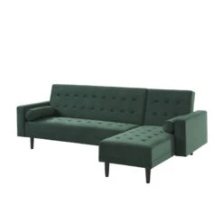 Canapé D'angle LUXURY Convertible Velours Vert 4 Places -Maison Jardin Élégance canape d angle luxury convertible velours vert 4 places 2