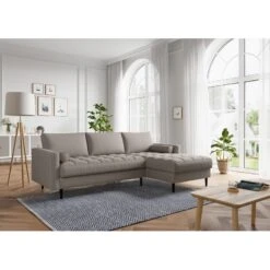 Canapé D'angle MAEL Cacharel En Tissu Moka Fixe -Maison Jardin Élégance canape d angle mael cacharel tissu moka 3 places 4