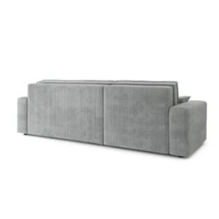 Canapé D'angle MARIUS Convertible Velours Côtelé Gris -Maison Jardin Élégance canape d angle marius convertible velours cotele gris 5