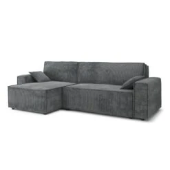 Canapé D'angle MARIUS Convertible Velours Côtelé Gris Souris 10 Canapé D'angle MARIUS Convertible Velours Côtelé Gris Souris -Maison Jardin Élégance canape d angle marius convertible velours cotele gris souris 2