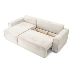 Canapé D'angle MIRA Convertible Et Réversible Velours Beige 12 Canapé D'angle MIRA Convertible Et Réversible Velours Beige -Maison Jardin Élégance canape d angle mira convertible et reversible velours beige 4