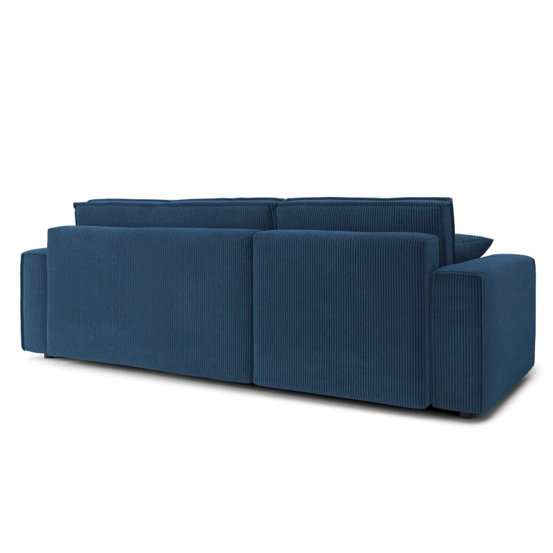 Canapé D'angle MIRA Convertible Et Réversible Velours Côtelé Bleu Cobalt 6 Canapé D'angle MIRA Convertible Et Réversible Velours Côtelé Bleu Cobalt – Image 6