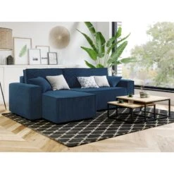 Canapé D'angle MIRA Convertible Et Réversible Velours Côtelé Bleu Cobalt 14 Canapé D'angle MIRA Convertible Et Réversible Velours Côtelé Bleu Cobalt -Maison Jardin Élégance canape d angle mira convertible et reversible velours cotele bleu cobalt 6