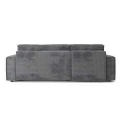 Canapé D'angle MIRA Convertible Et Réversible Velours Côtelé Gris Souris -Maison Jardin Élégance canape d angle mira convertible et reversible velours cotele gris 5
