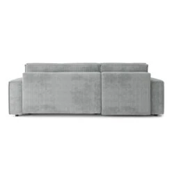 Canapé D'angle MIRA Convertible Et Réversible Velours Côtelé Gris Clair -Maison Jardin Élégance canape d angle mira convertible et reversible velours cotele gris clair 5
