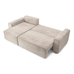 Canapé D'angle MIRA Convertible Et Réversible Velours Grège 11 Canapé D'angle MIRA Convertible Et Réversible Velours Grège -Maison Jardin Élégance canape d angle mira convertible et reversible velours grege 3