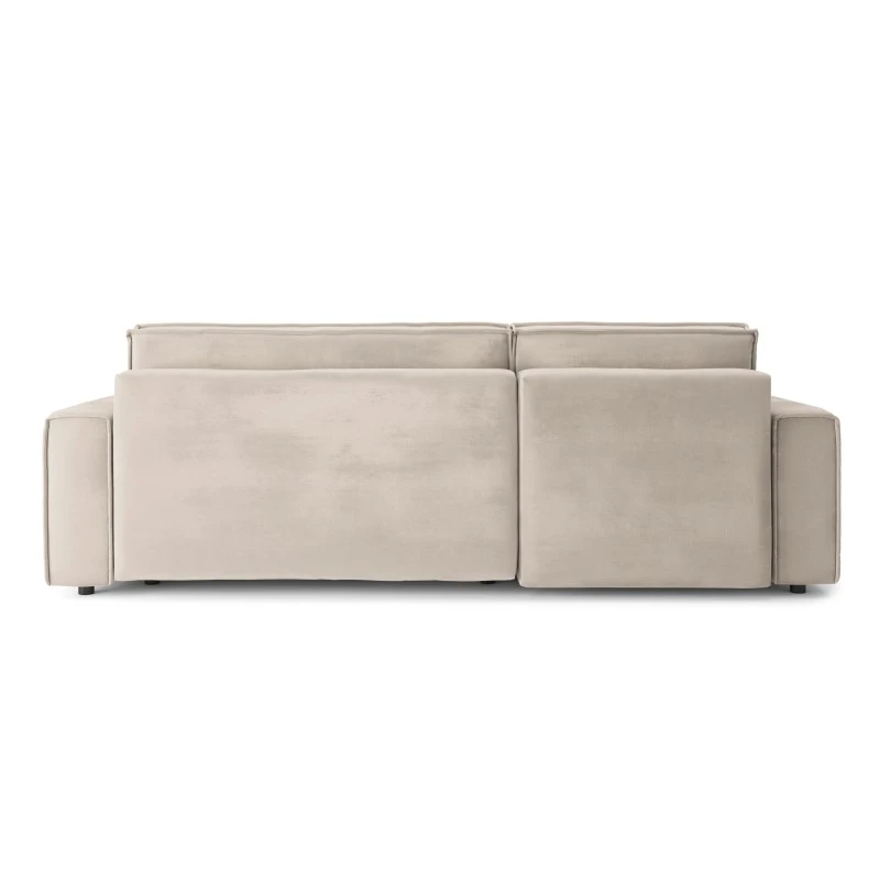 Canapé D'angle MIRA Convertible Et Réversible Velours Grège 6 Canapé D'angle MIRA Convertible Et Réversible Velours Grège – Image 6