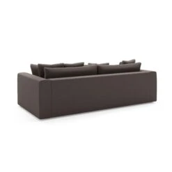 Canapé Droit ADEL Cacharel Fixe En Velours Moka -Maison Jardin Élégance canape droit adel cacharel velours moka 3 places 3