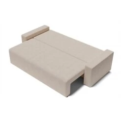 Canapé Droit ALMA Convertible Tissu Beige 3 Places -Maison Jardin Élégance canape droit alma convertible tissu beige 3 places 3