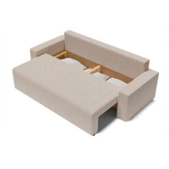 Canapé Droit ALMA Convertible Tissu Beige 3 Places -Maison Jardin Élégance canape droit alma convertible tissu beige 3 places 4