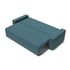 Canapé Droit ALMA Convertible Tissu Bleu Paon 3 Places -Maison Jardin Élégance canape droit alma convertible tissu bleu paon 3 places 3