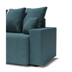 Canapé Droit ALMA Convertible Tissu Bleu Paon 3 Places -Maison Jardin Élégance canape droit alma convertible tissu bleu paon 3 places 6