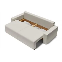 Canapé Droit ALMA Convertible Tissu Bouclette Blanc 3 Places -Maison Jardin Élégance canape droit alma convertible tissu bouclette blanc 3 places 4