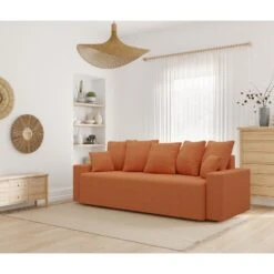 Canapé Droit ALMA Convertible Tissu Rouille 3 Places 18 Canapé Droit ALMA Convertible Tissu Rouille 3 Places -Maison Jardin Élégance canape droit alma convertible tissu rouille 3 places 8